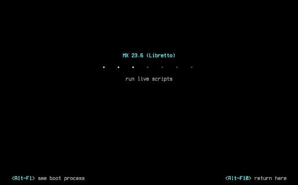 6. MX Linuxの起動が開始される
